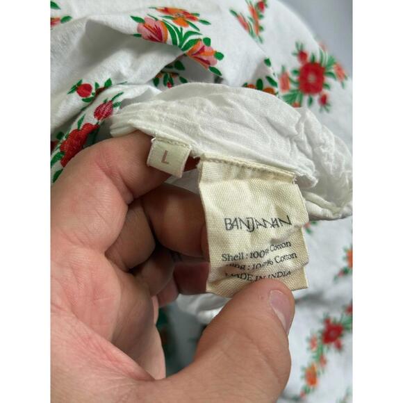 Banjanan Floral Print Betty Dress Size L Off-White - Picture 6 of 6